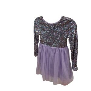 Purple Sequin Kids Dress